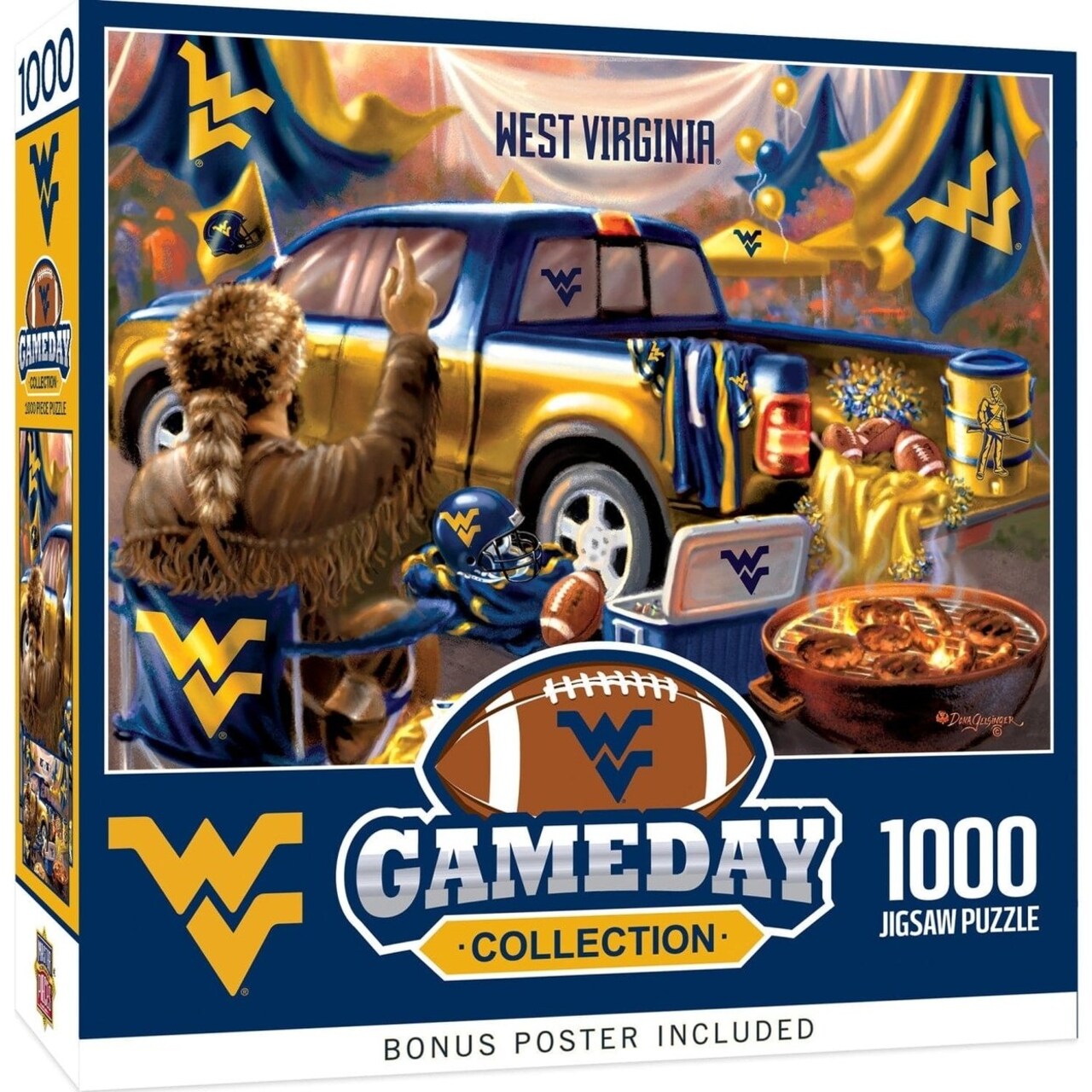West Virginia Mountaineers 1000 Piece Jigsaw Puzzle Masterpieces Recycled Material